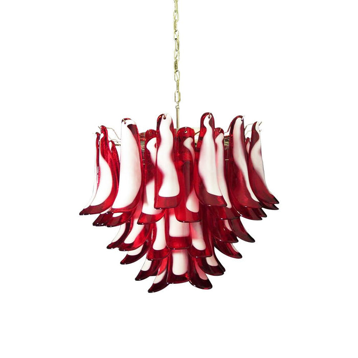 Red Glass Petals Chandelier Vakkerlight