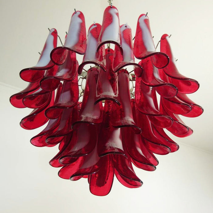 Red Glass Petals Chandelier Vakkerlight