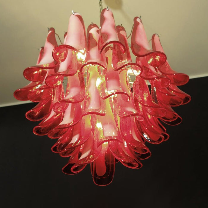 Red Glass Petals Chandelier Vakkerlight