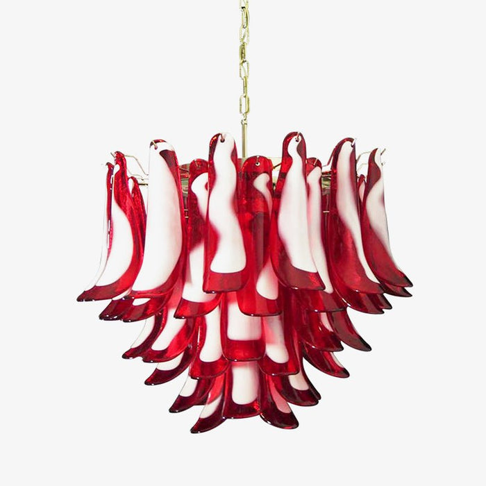 Red Glass Petals Chandelier Vakkerlight