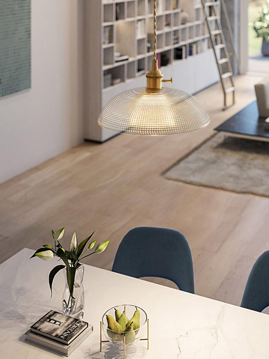 Ribbed Spiral Pendant Light Vakkerlight