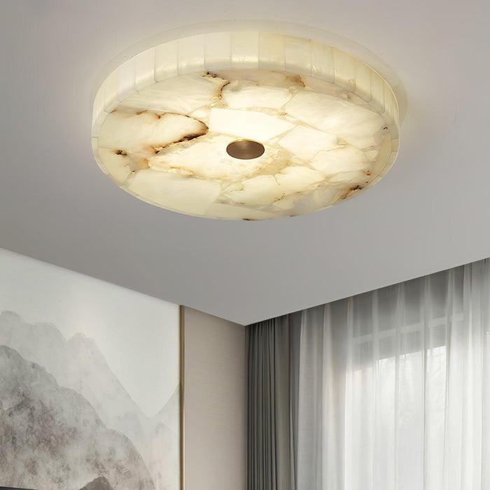 Round Alabaster Ceiling Lamp Vakkerlight