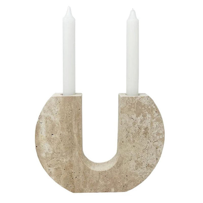 Rowan Yellow Travertine Candle Holder Vakkerlight