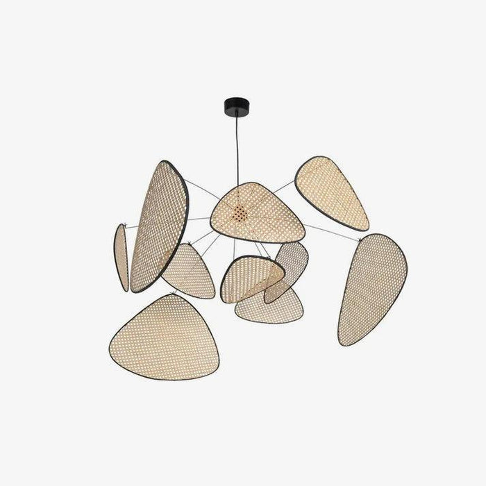 Screen Cannage Suspension Rattan Petal Pendant Lamp
