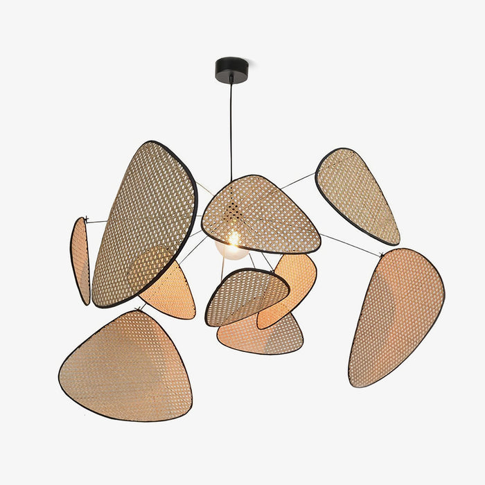 Screen Cannage Suspension Rattan Petal Pendant Lamp