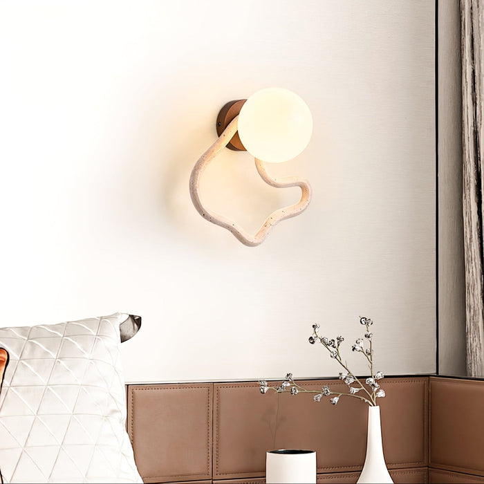 Serpentine Travertine Wall Sconce Vakkerlight
