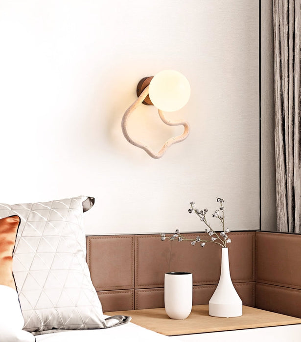 Serpentine Travertine Wall Sconce Vakkerlight