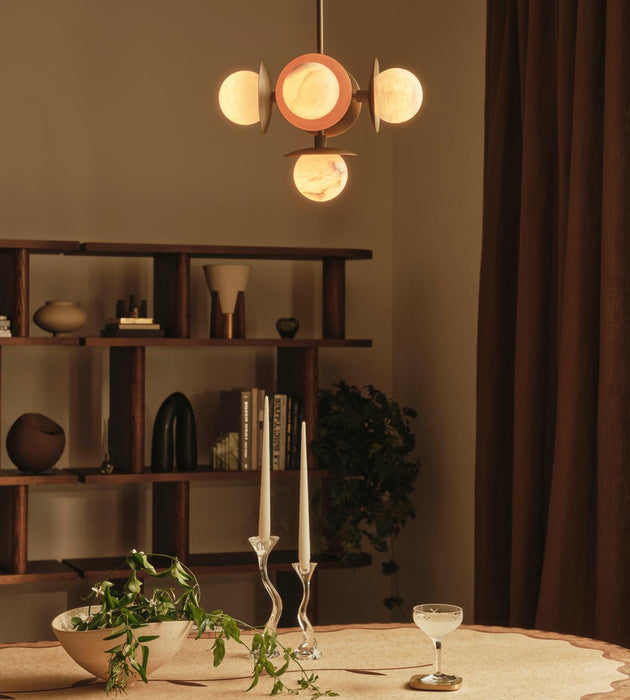 Snowflake Alabaster Orb Chandelier Vakkerlight