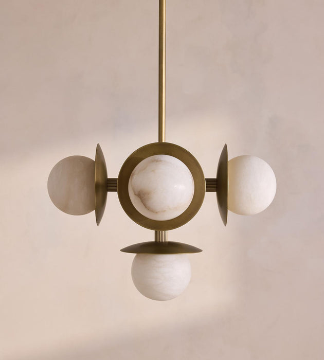 Snowflake Alabaster Orb Chandelier Vakkerlight