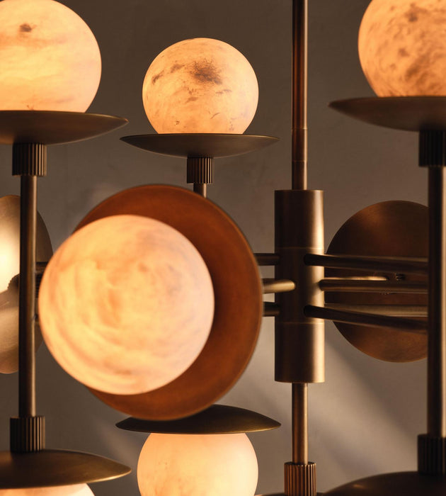Snowflake Alabaster Orb Chandelier Vakkerlight