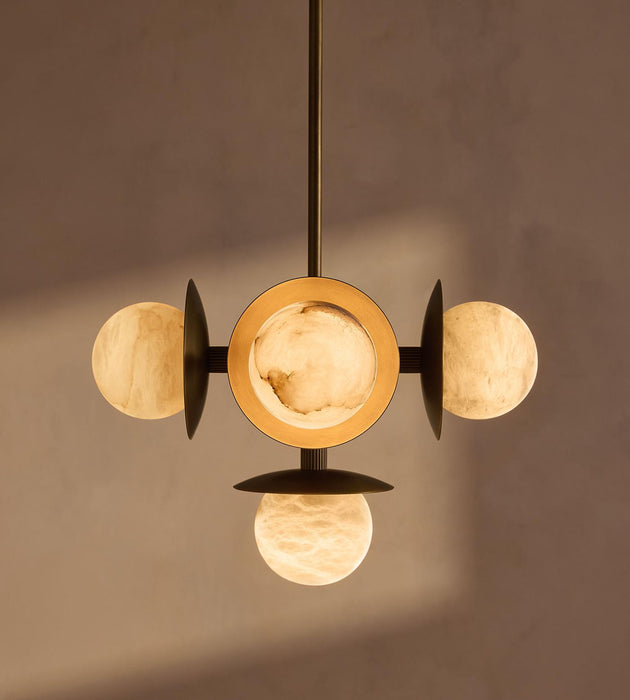 Snowflake Alabaster Orb Chandelier Vakkerlight