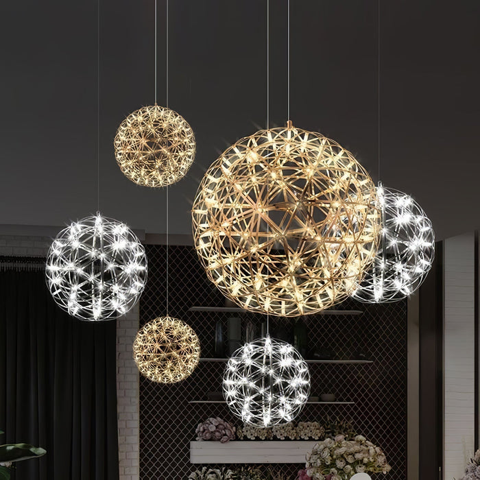 Silver Spark Ball Pendant Light Vakkerlight