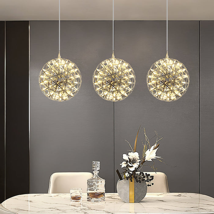 Silver Spark Ball Pendant Light Vakkerlight