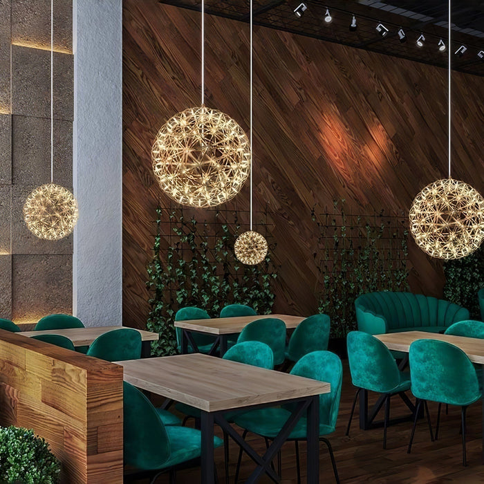 Silver Spark Ball Pendant Light Vakkerlight