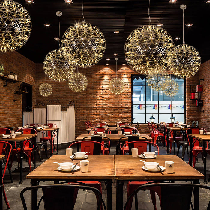 Silver Spark Ball Pendant Light Vakkerlight