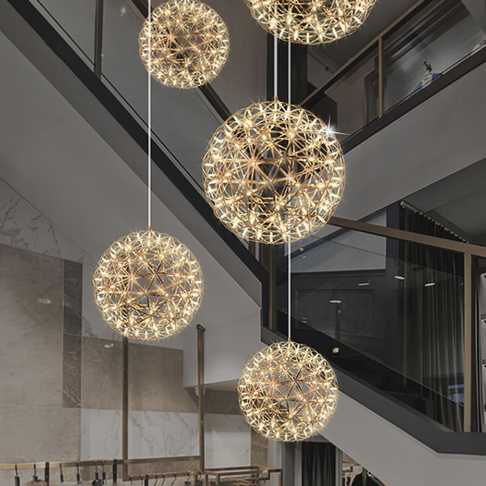 Silver Spark Ball Pendant Light Vakkerlight
