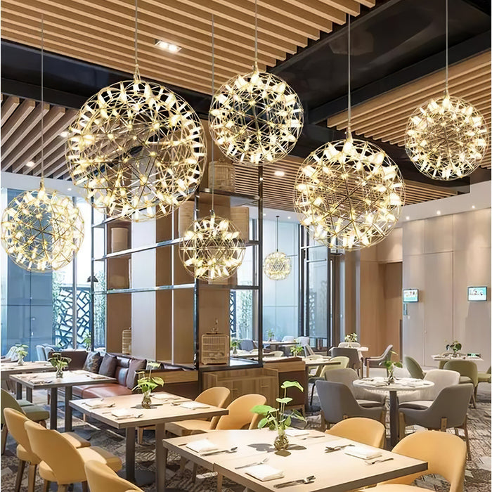 Silver Spark Ball Pendant Light Vakkerlight