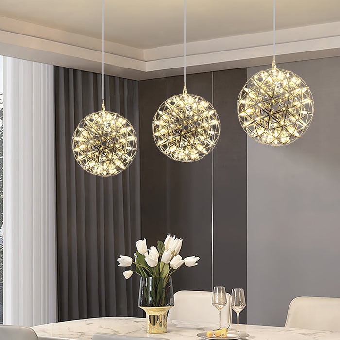 Silver Spark Ball Pendant Light Vakkerlight