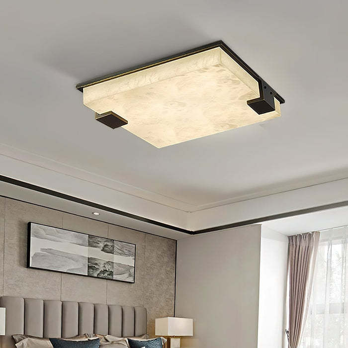 Square Alabaster Ceiling Lamp Vakkerlight
