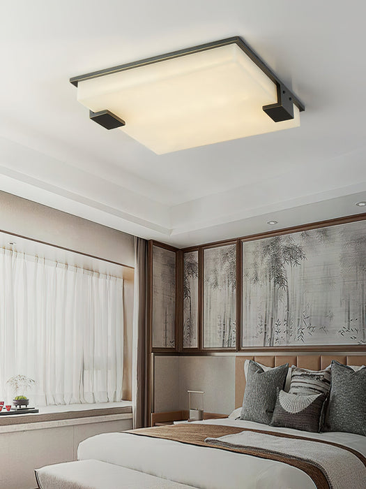 Square Alabaster Ceiling Lamp Vakkerlight