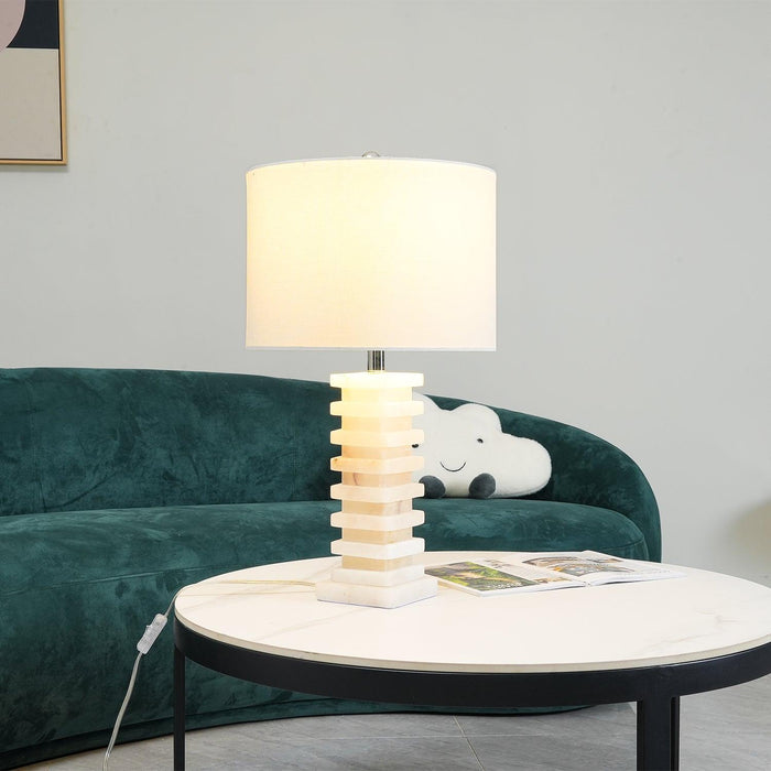Stacked Alabaster Table Lamp Vakkerlight