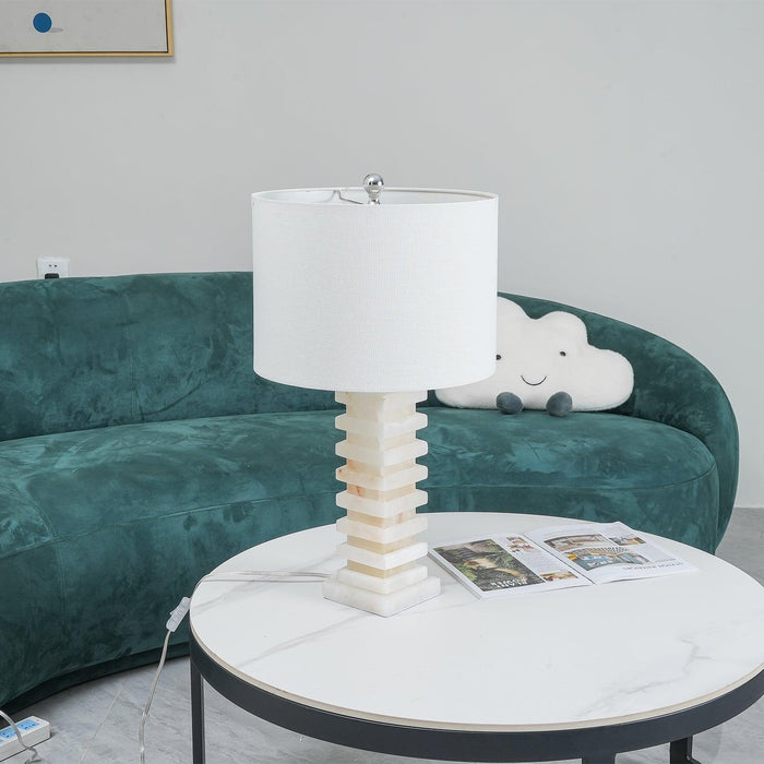 Stacked Alabaster Table Lamp Vakkerlight