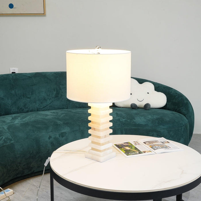 Stacked Alabaster Table Lamp Vakkerlight