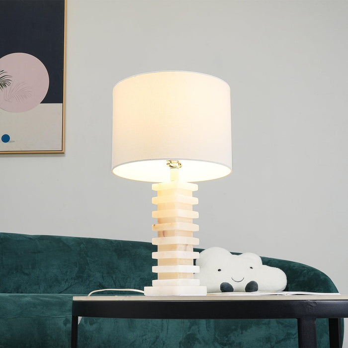 Stacked Alabaster Table Lamp Vakkerlight
