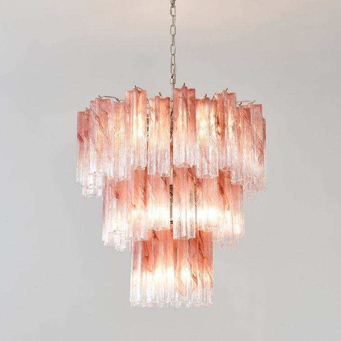 Pink Glass Tubes Chandelier Vakkerlight
