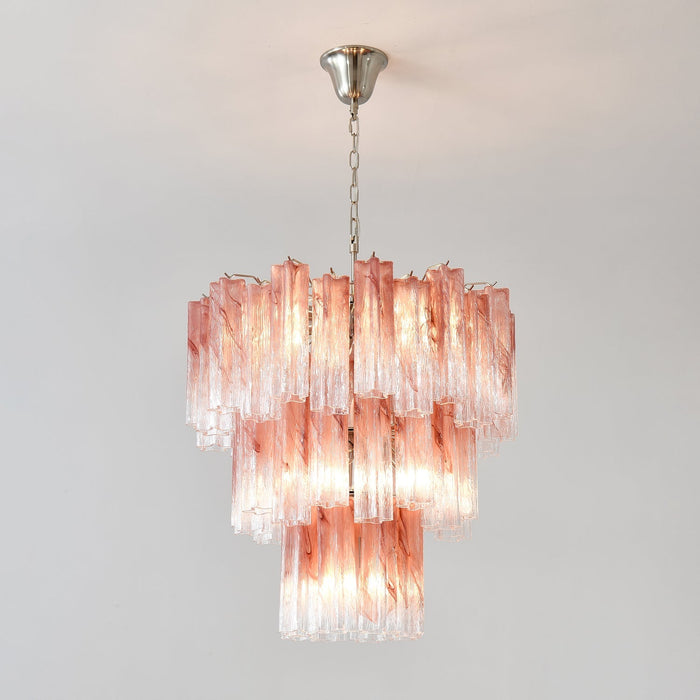 Pink Glass Tubes Chandelier Vakkerlight
