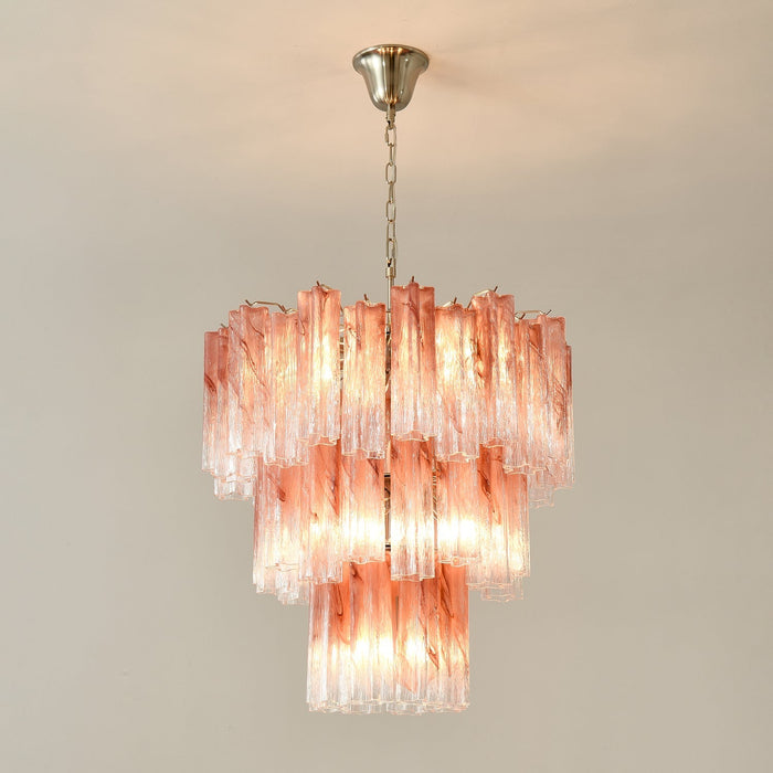 Pink Glass Tubes Chandelier Vakkerlight