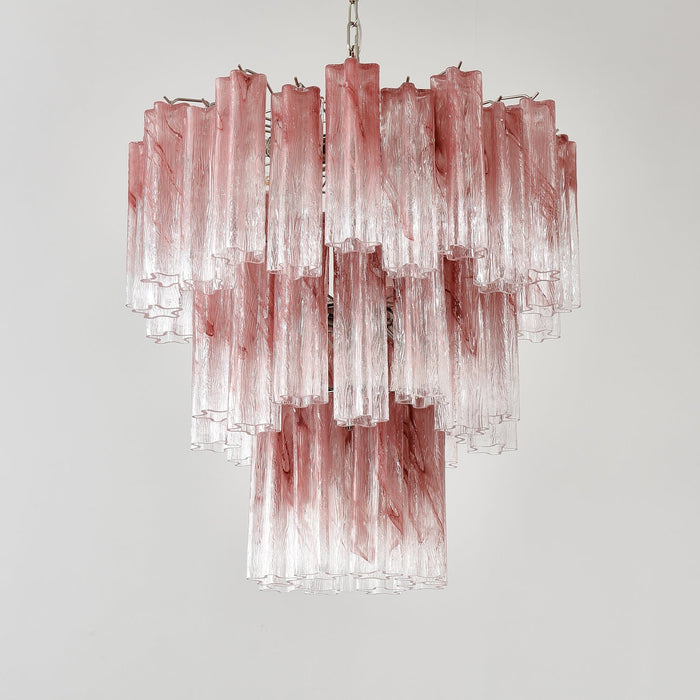 Pink Glass Tubes Chandelier Vakkerlight