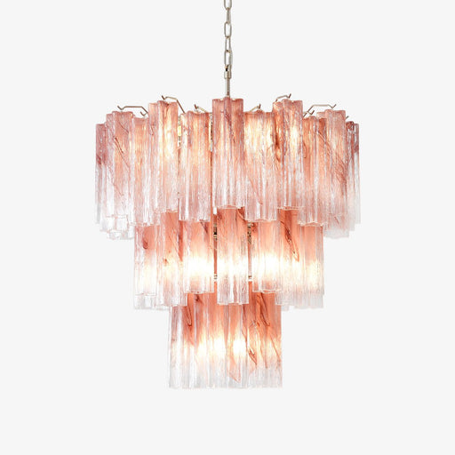 Pink Glass Tubes Chandelier Vakkerlight