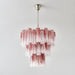 Pink Glass Tubes Chandelier Vakkerlight
