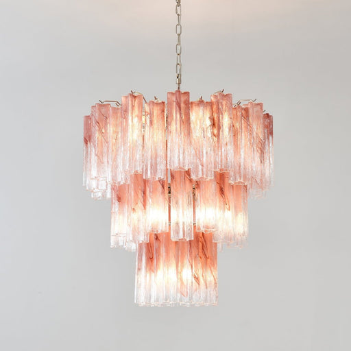 Pink Glass Tubes Chandelier Vakkerlight