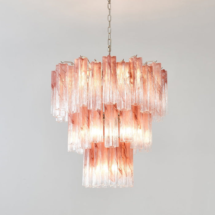 Pink Glass Tubes Chandelier Vakkerlight