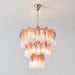 Pink Glass Tubes Chandelier Vakkerlight