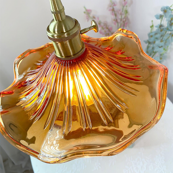 Stylish Hibiscus Flower Glass Pendant Light