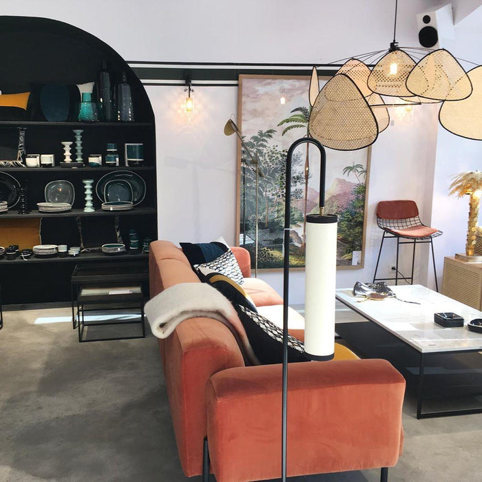 Screen Cannage Suspension Rattan Petal Pendant Lamp