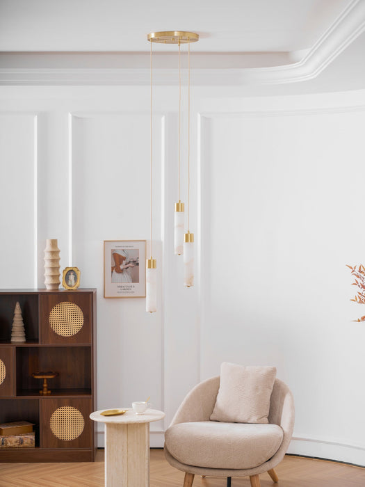 Alabaster Tala Brass Pendant Lamp Vakkerlight