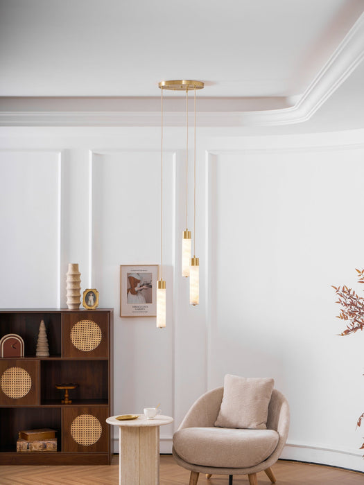 Alabaster Tala Brass Pendant Lamp Vakkerlight
