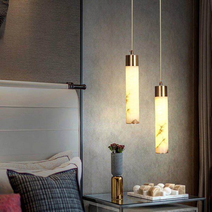 Alabaster Tala Brass Pendant Lamp Vakkerlight
