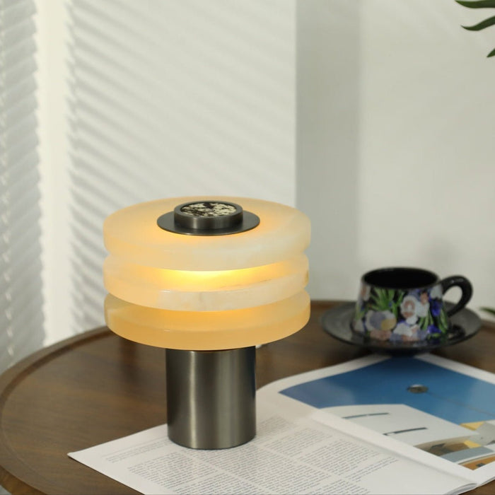 Tiered Obelisk Alabaster Table Lamp Vakkerlight