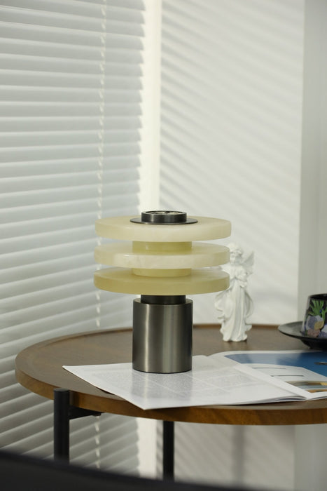 Tiered Obelisk Alabaster Table Lamp Vakkerlight