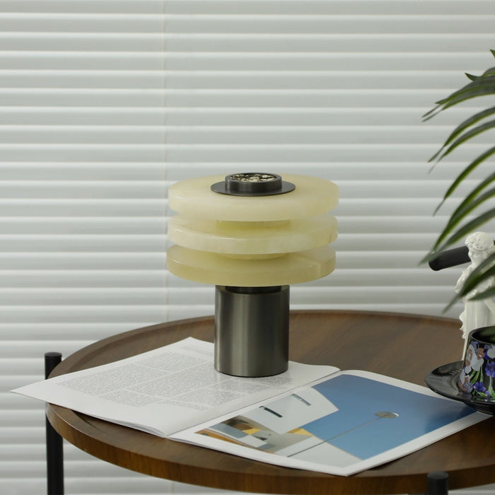 Tiered Obelisk Alabaster Table Lamp Vakkerlight