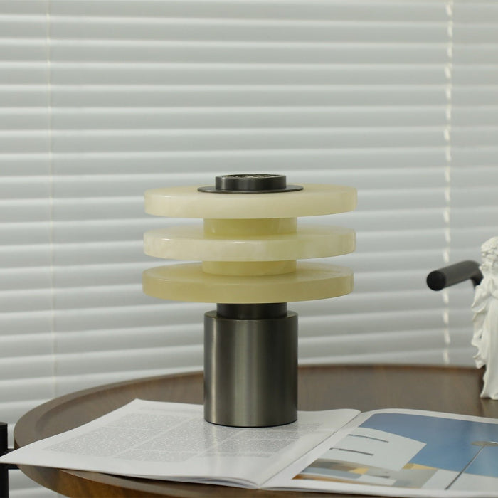 Tiered Obelisk Alabaster Table Lamp Vakkerlight