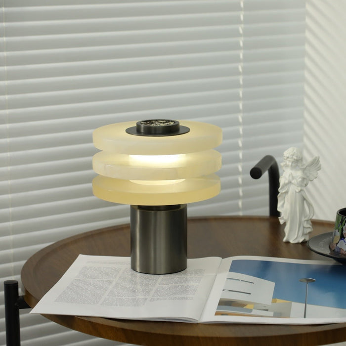 Tiered Obelisk Alabaster Table Lamp Vakkerlight