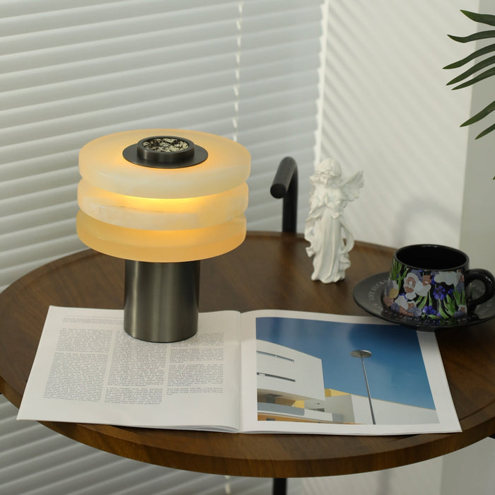 Tiered Obelisk Alabaster Table Lamp Vakkerlight