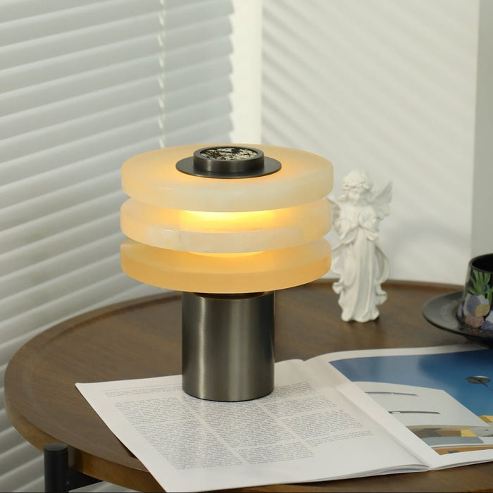 Tiered Obelisk Alabaster Table Lamp Vakkerlight
