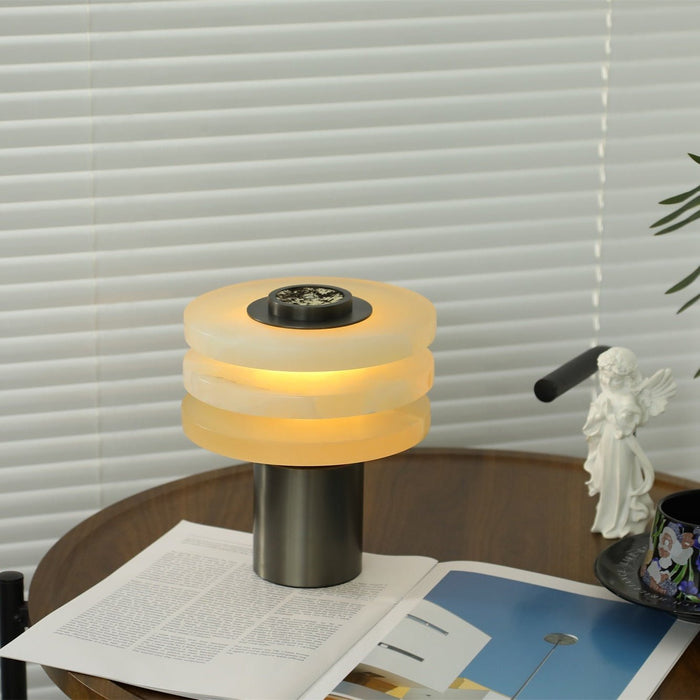 Tiered Obelisk Alabaster Table Lamp Vakkerlight
